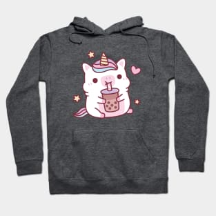 Cute Chubby Unicorn Love Boba Milk Tea Hoodie